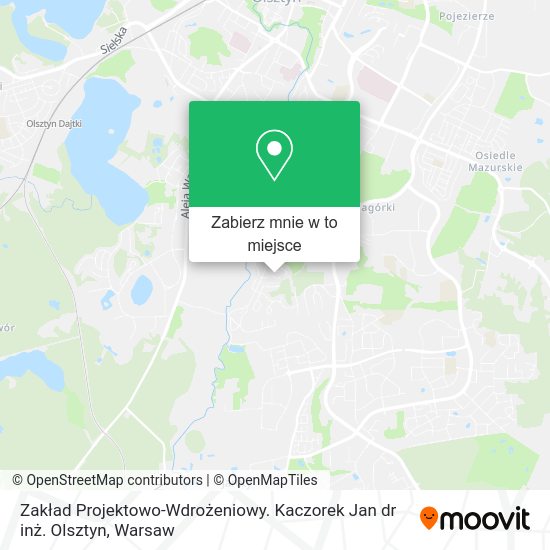 Mapa Zakład Projektowo-Wdrożeniowy. Kaczorek Jan dr inż. Olsztyn