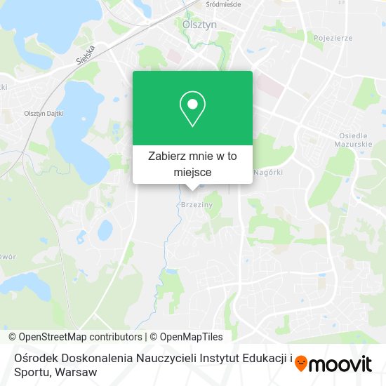 Mapa Ośrodek Doskonalenia Nauczycieli Instytut Edukacji i Sportu