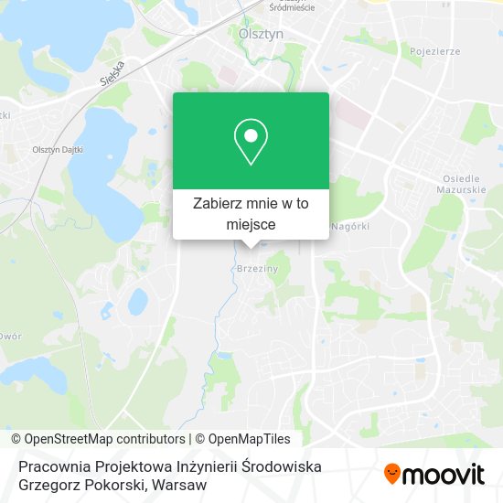 Mapa Pracownia Projektowa Inżynierii Środowiska Grzegorz Pokorski