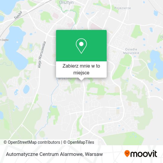 Mapa Automatyczne Centrum Alarmowe