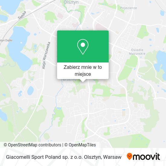 Mapa Giacomelli Sport Poland sp. z o.o. Olsztyn