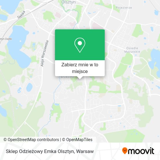 Mapa Sklep Odzieżowy Emka Olsztyn