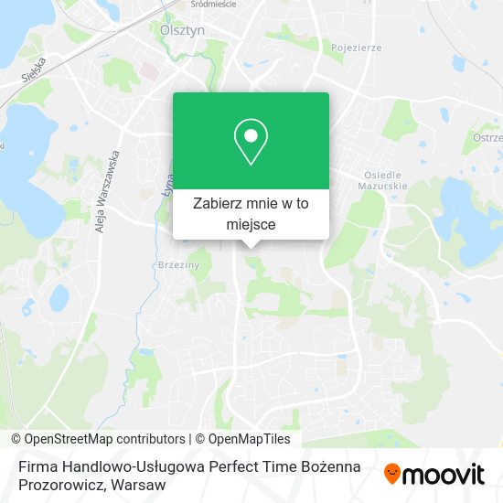 Mapa Firma Handlowo-Usługowa Perfect Time Bożenna Prozorowicz