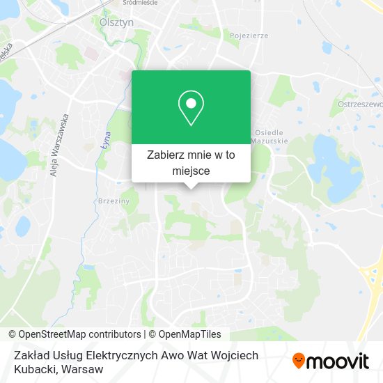 Mapa Zakład Usług Elektrycznych Awo Wat Wojciech Kubacki