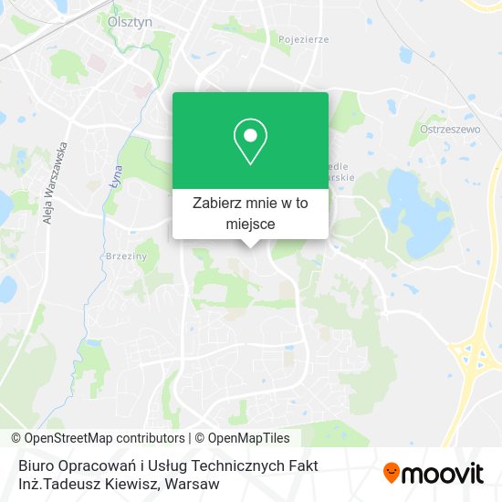 Mapa Biuro Opracowań i Usług Technicznych Fakt Inż.Tadeusz Kiewisz