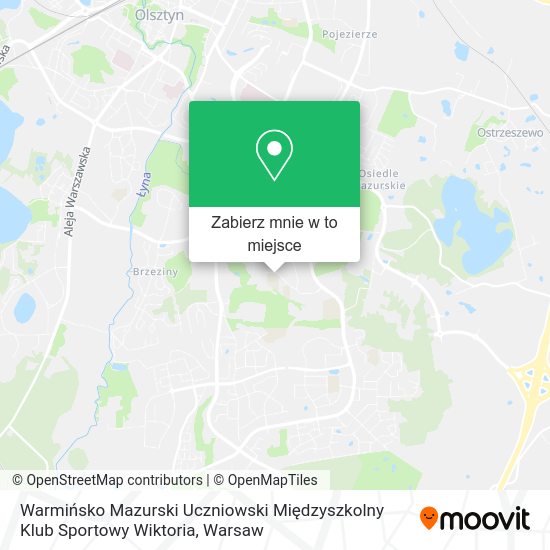 Mapa Warmińsko Mazurski Uczniowski Międzyszkolny Klub Sportowy Wiktoria