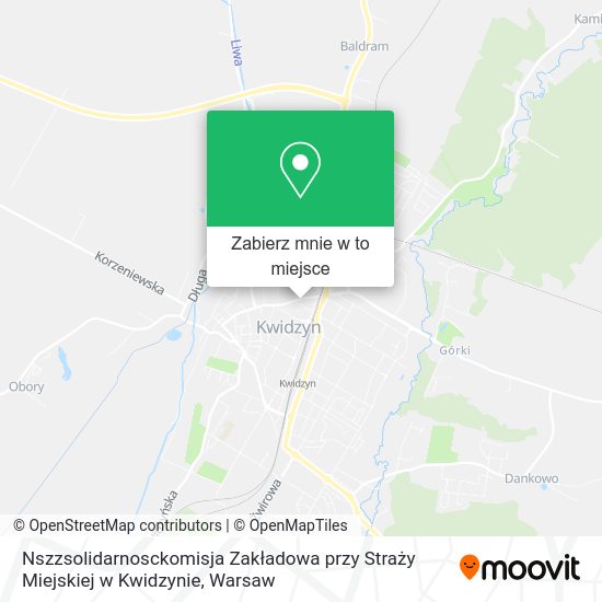 Mapa Nszzsolidarnosckomisja Zakładowa przy Straży Miejskiej w Kwidzynie