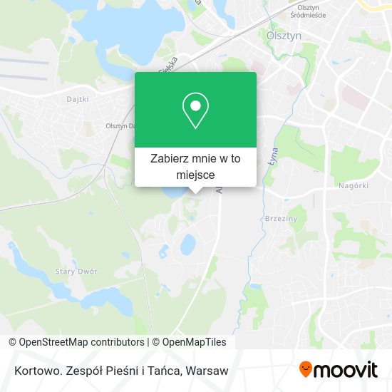 Mapa Kortowo. Zespół Pieśni i Tańca