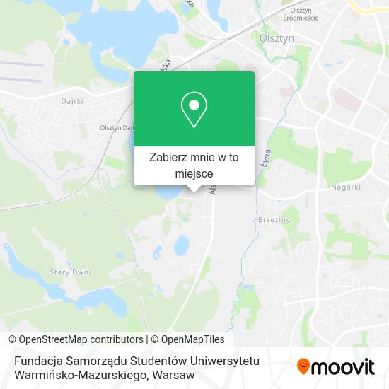 Mapa Fundacja Samorządu Studentów Uniwersytetu Warmińsko-Mazurskiego