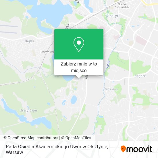 Mapa Rada Osiedla Akademickiego Uwm w Olsztynie