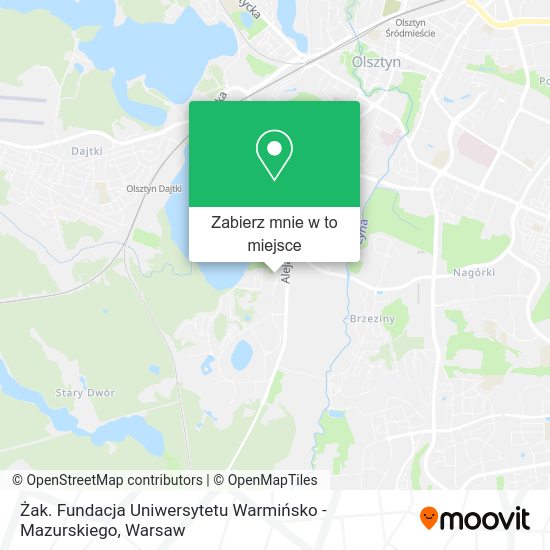 Mapa Żak. Fundacja Uniwersytetu Warmińsko - Mazurskiego