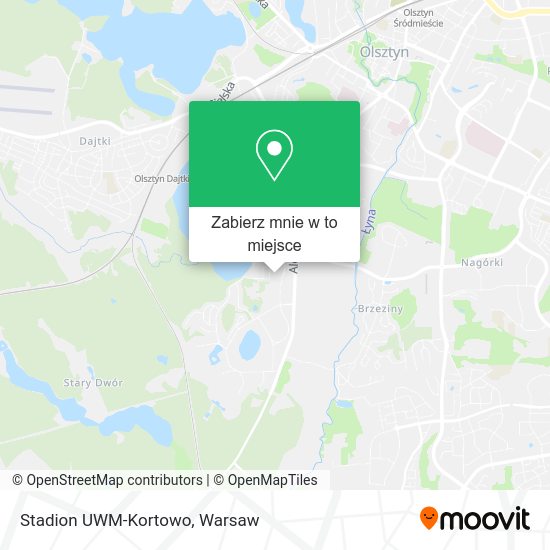 Mapa Stadion UWM-Kortowo