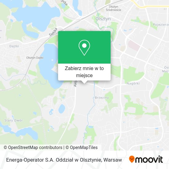 Mapa Energa-Operator S.A. Oddział w Olsztynie