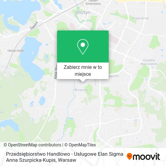 Mapa Przedsiębiorstwo Handlowo - Usługowe Elan Sigma Anna Szurpicka-Kupis