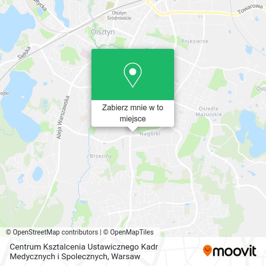 Mapa Centrum Ksztalcenia Ustawicznego Kadr Medycznych i Spolecznych