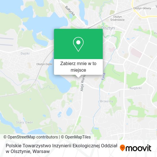 Mapa Polskie Towarzystwo Inzynierii Ekologicznej Oddział w Olsztynie