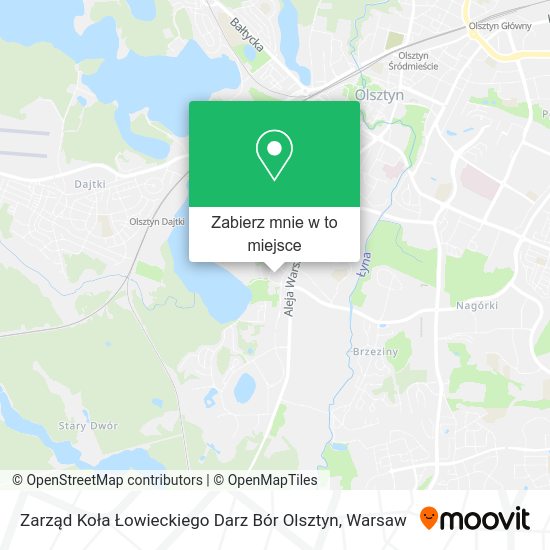 Mapa Zarząd Koła Łowieckiego Darz Bór Olsztyn