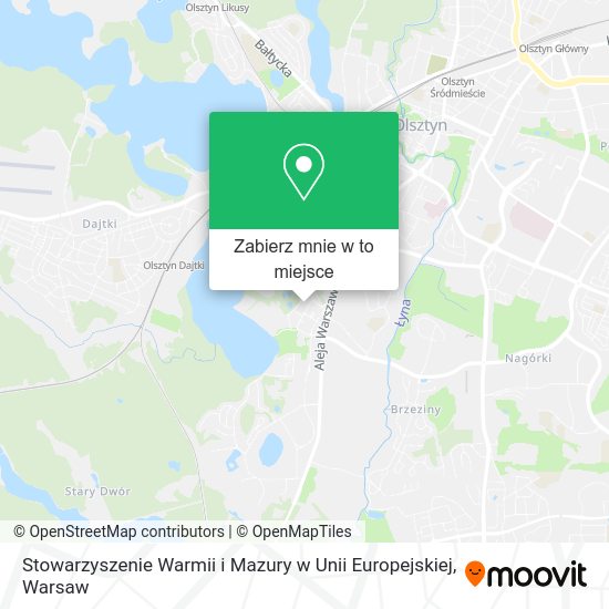 Mapa Stowarzyszenie Warmii i Mazury w Unii Europejskiej