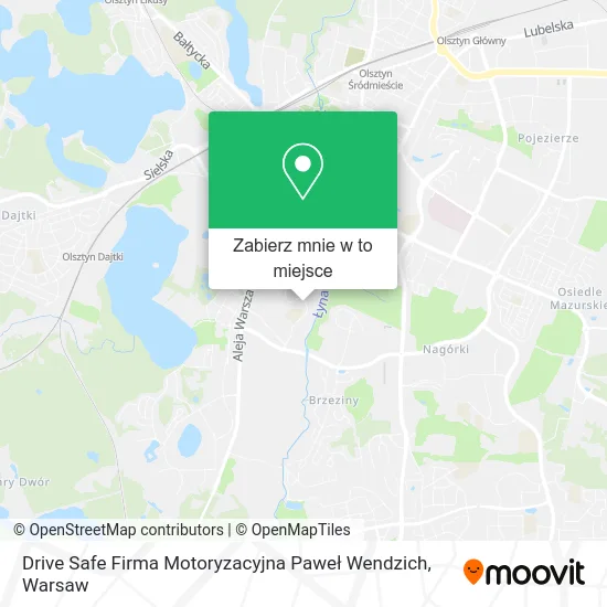 Mapa Drive Safe Firma Motoryzacyjna Paweł Wendzich
