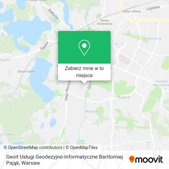 Mapa Geoit Usługi Geodezyjno-Informatyczne Bartłomiej Pająk