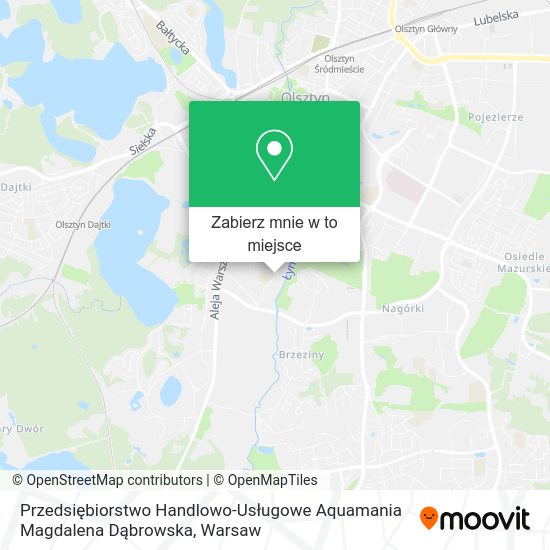 Mapa Przedsiębiorstwo Handlowo-Usługowe Aquamania Magdalena Dąbrowska