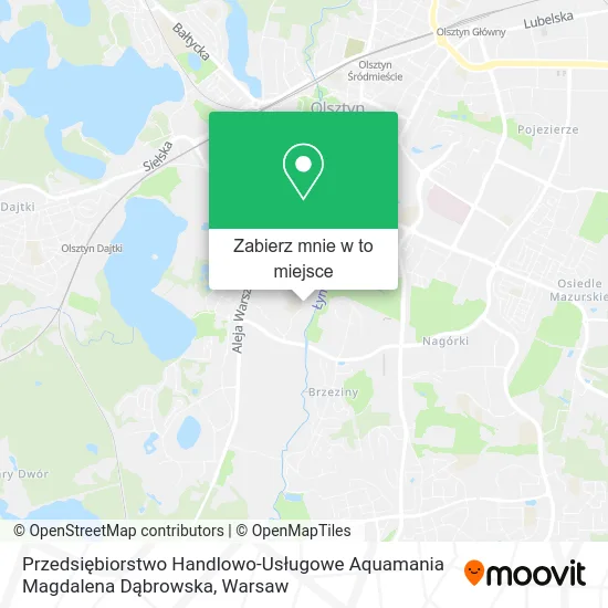 Mapa Przedsiębiorstwo Handlowo-Usługowe Aquamania Magdalena Dąbrowska