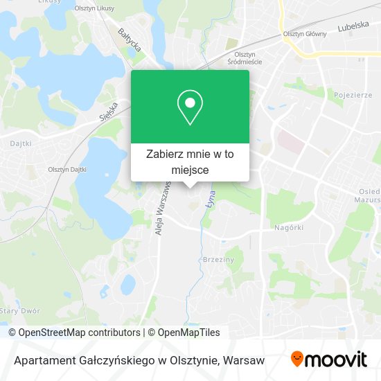 Mapa Apartament Gałczyńskiego w Olsztynie