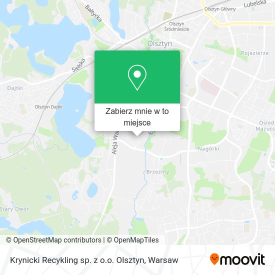 Mapa Krynicki Recykling sp. z o.o. Olsztyn