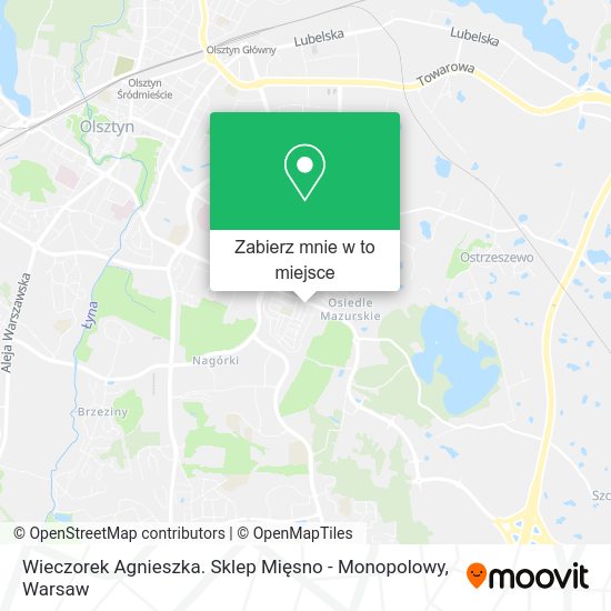 Mapa Wieczorek Agnieszka. Sklep Mięsno - Monopolowy