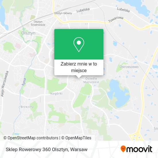 Mapa Sklep Rowerowy 360 Olsztyn