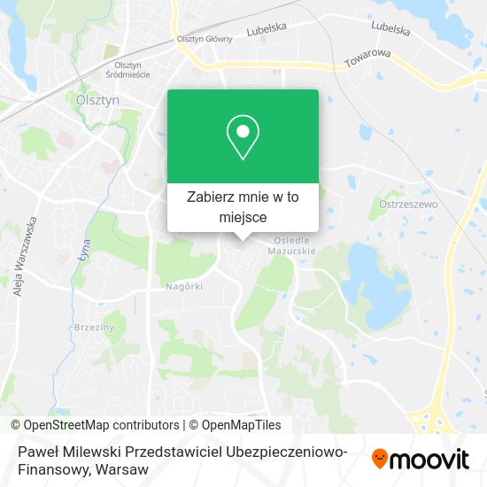 Mapa Paweł Milewski Przedstawiciel Ubezpieczeniowo-Finansowy