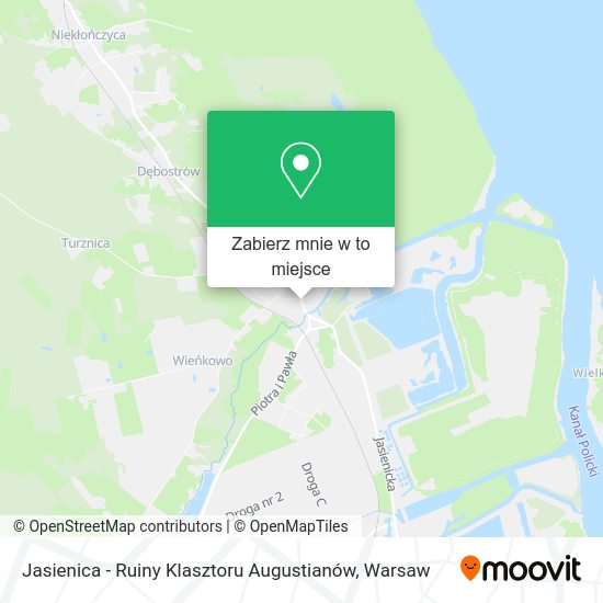 Mapa Jasienica - Ruiny Klasztoru Augustianów