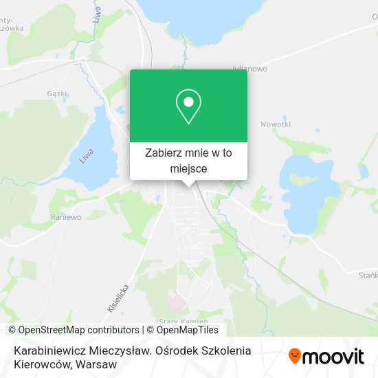 Mapa Karabiniewicz Mieczysław. Ośrodek Szkolenia Kierowców