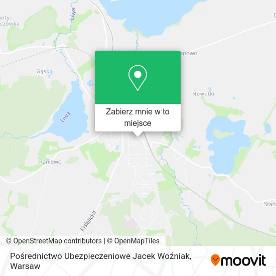 Mapa Pośrednictwo Ubezpieczeniowe Jacek Woźniak