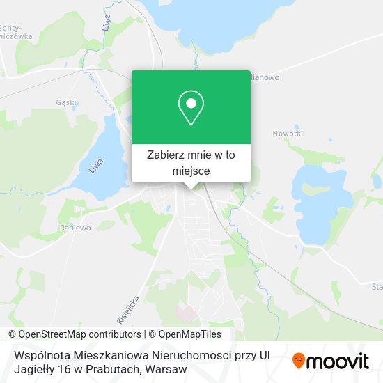 Mapa Wspólnota Mieszkaniowa Nieruchomosci przy Ul Jagiełły 16 w Prabutach