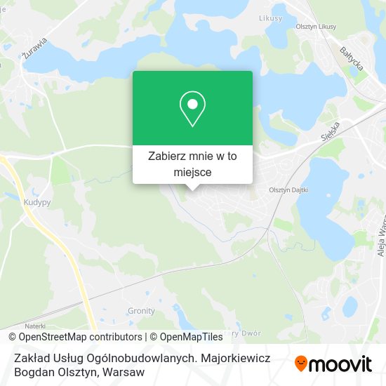 Mapa Zakład Usług Ogólnobudowlanych. Majorkiewicz Bogdan Olsztyn
