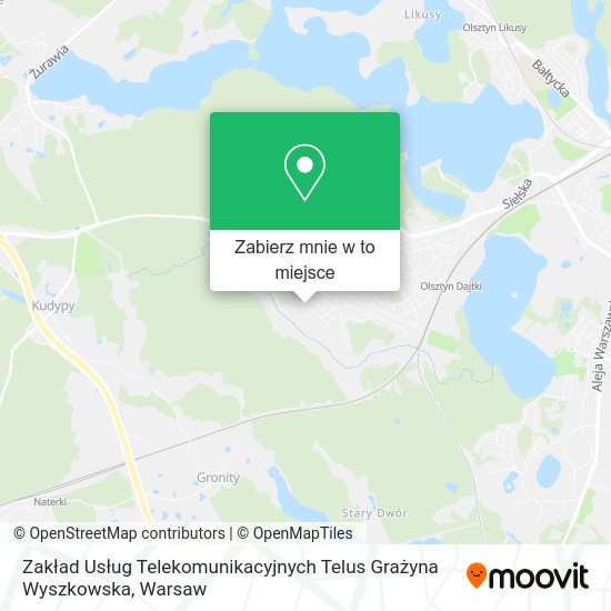 Mapa Zakład Usług Telekomunikacyjnych Telus Grażyna Wyszkowska