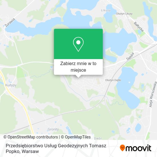 Mapa Przedsiębiorstwo Usług Geodezyjnych Tomasz Popko