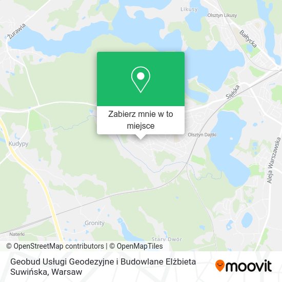 Mapa Geobud Usługi Geodezyjne i Budowlane Elżbieta Suwińska