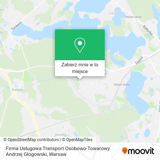 Mapa Firma Usługowa Transport Osobowo-Towarowy Andrzej Głogowski