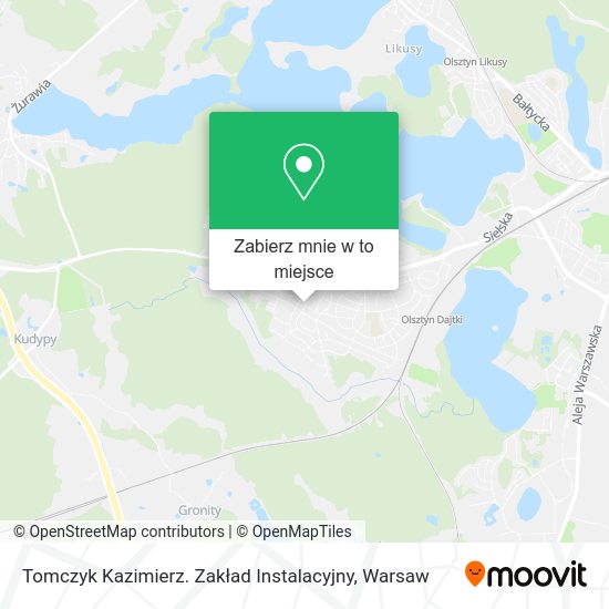 Mapa Tomczyk Kazimierz. Zakład Instalacyjny