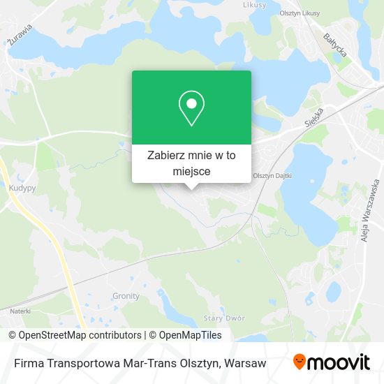 Mapa Firma Transportowa Mar-Trans Olsztyn