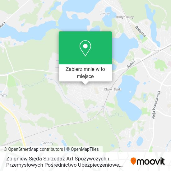 Mapa Zbigniew Sięda Sprzedaż Art Spożywczych i Przemysłowych Pośrednictwo Ubezpieczeniowe