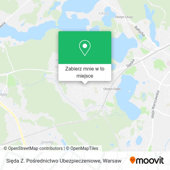 Mapa Sięda Z. Pośrednictwo Ubezpieczeniowe