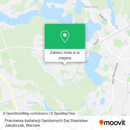 Mapa Pracownia Instalacji Sanitarnych Dej Stanisław Jakubczak