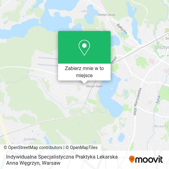 Mapa Indywidualna Specjalistyczna Praktyka Lekarska Anna Węgrzyn