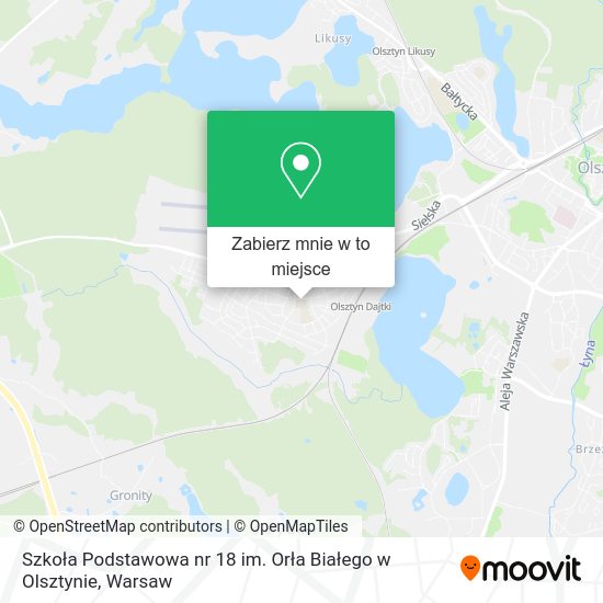 Mapa Szkoła Podstawowa nr 18 im. Orła Białego w Olsztynie