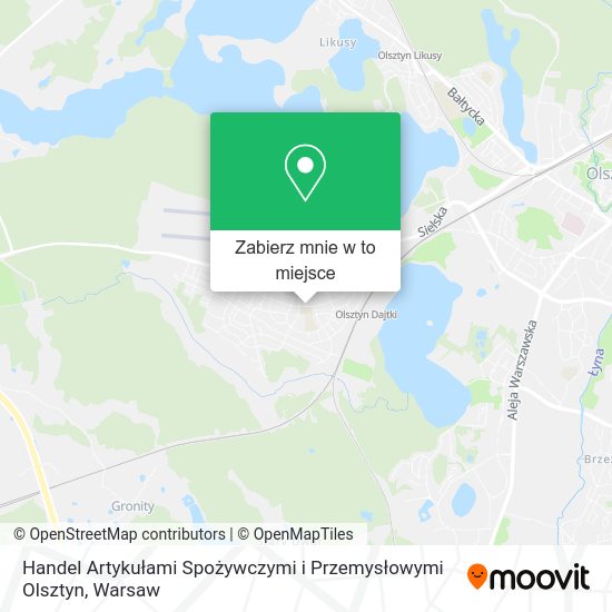 Mapa Handel Artykułami Spożywczymi i Przemysłowymi Olsztyn