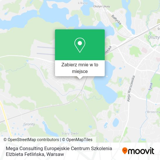 Mapa Mega Consulting Europejskie Centrum Szkolenia Elżbieta Fetlińska