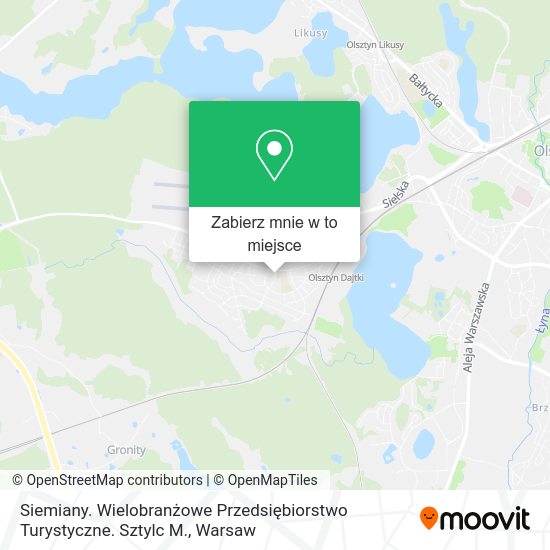 Mapa Siemiany. Wielobranżowe Przedsiębiorstwo Turystyczne. Sztylc M.